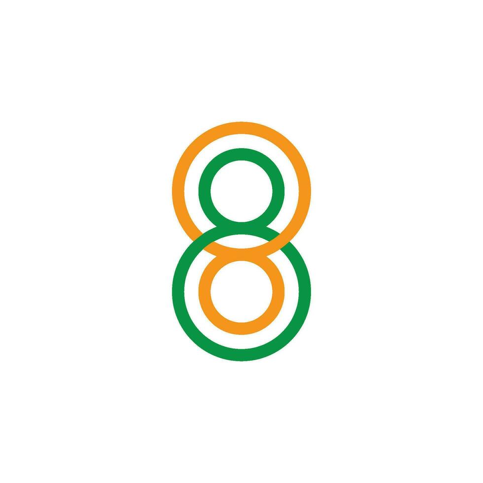 linked number 8 circle overlap colorful logo vector