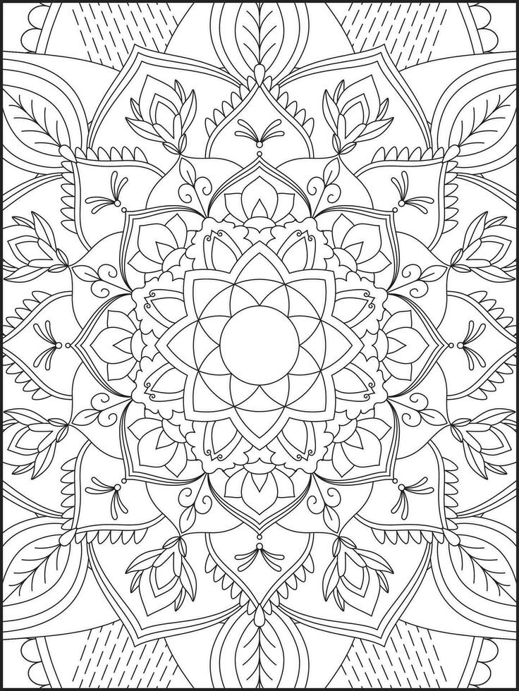 Coloring book pages. Mandala. Abstract Islamic flower. Children's and adult anti-stress coloring book. White background, black outline. Vector stock illustration. Pattern mandala Coloring Pages