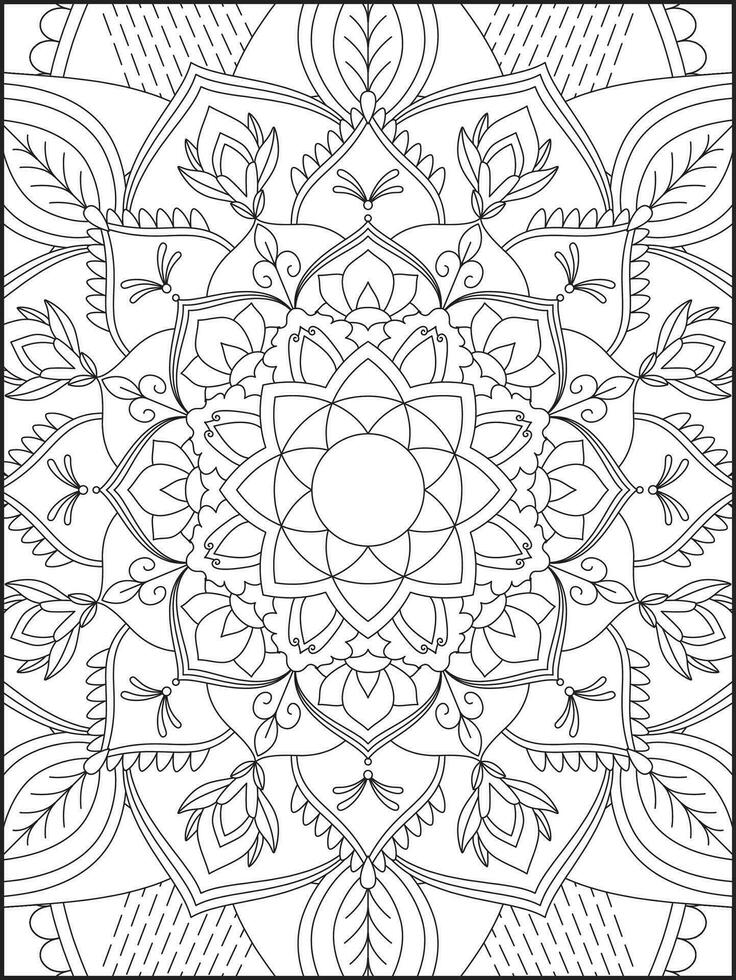 colorante libro paginas mándala resumen islámico flor. para niños y adulto anti estrés colorante libro. blanco fondo, negro describir. vector valores ilustración. modelo mandala colorante paginas