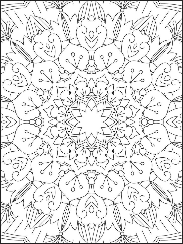 mandala colorante libro para adulto. mandala colorante paginas mandala colorante libro. sin costura vector modelo. negro y blanco lineal dibujo. colorante página para niños y adultos