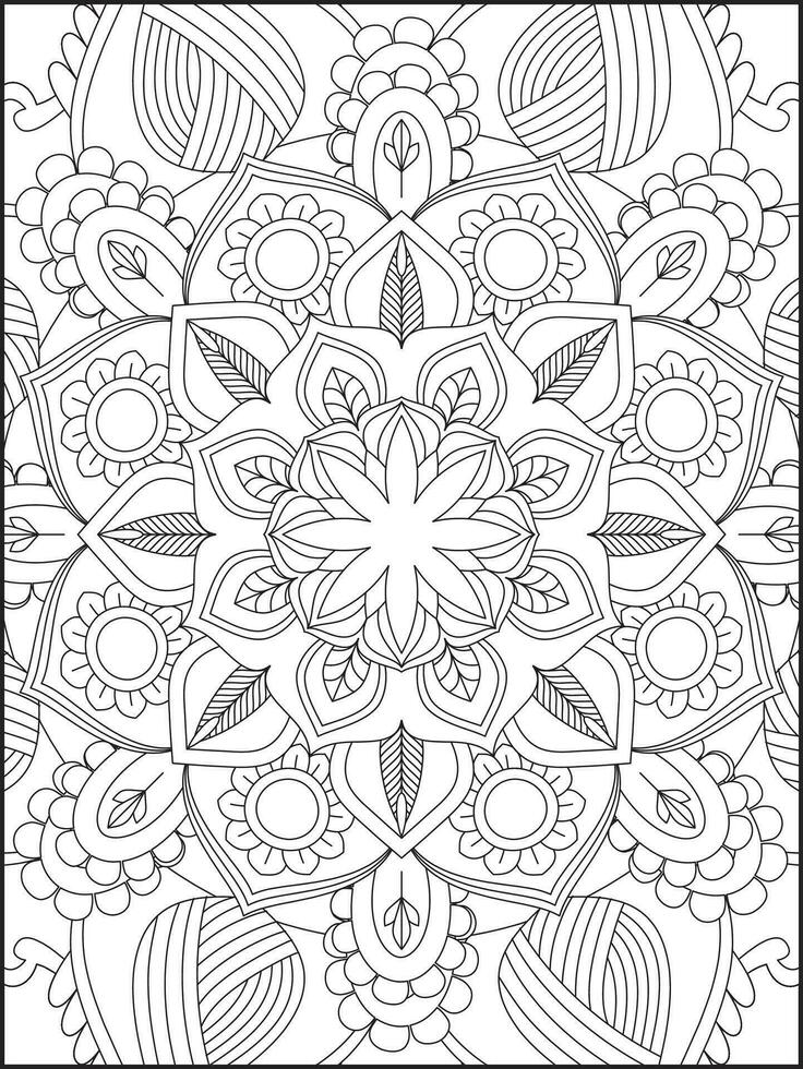 Coloring book pages. Mandala. Abstract Islamic flower. Children's and adult anti-stress coloring book. White background, black outline. Vector stock illustration. Pattern mandala Coloring Pages