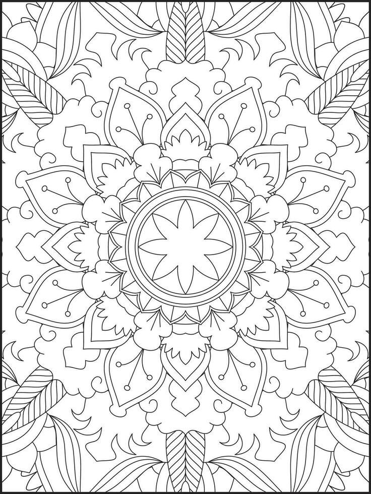 Mandala floral pattern. Coloring book page element for adult or children  Stock Vector Image & Art - Alamy