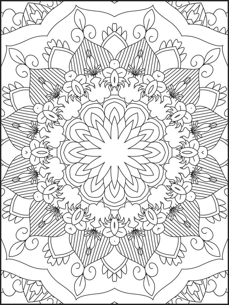 mandala colorante libro para adulto. mandala colorante paginas mandala colorante libro. sin costura vector modelo. negro y blanco lineal dibujo. colorante página para niños y adultos