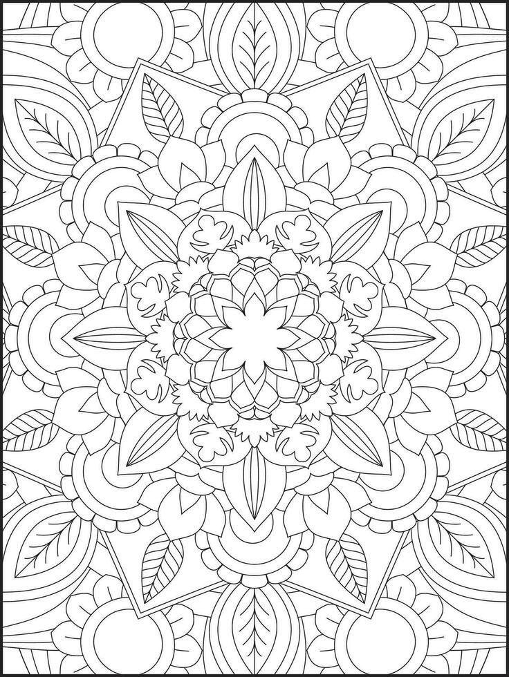 Coloring book pages. Mandala. Abstract Islamic flower. Children's and adult anti-stress coloring book. White background, black outline. Vector stock illustration. Pattern mandala Coloring Pages