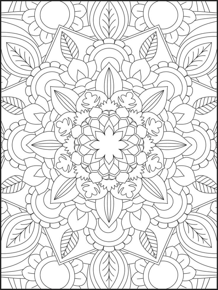 Coloring book pages. Mandala. Abstract Islamic flower. Children's and adult anti-stress coloring book. White background, black outline. Vector stock illustration. Pattern mandala Coloring Pages