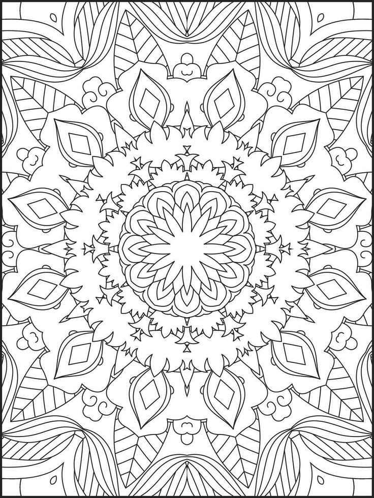 mandala colorante libro para adulto. mandala colorante paginas mandala colorante libro. sin costura vector modelo. negro y blanco lineal dibujo. colorante página para niños y adultos