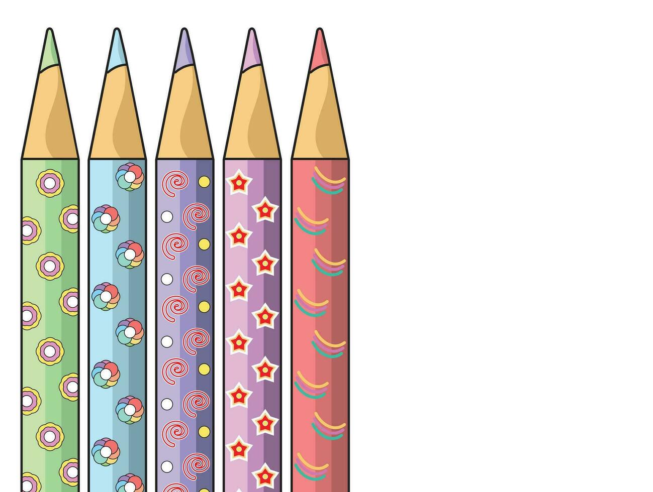 colorful pencil vector background, suitable for background design, brochure, boolet, leaflet.