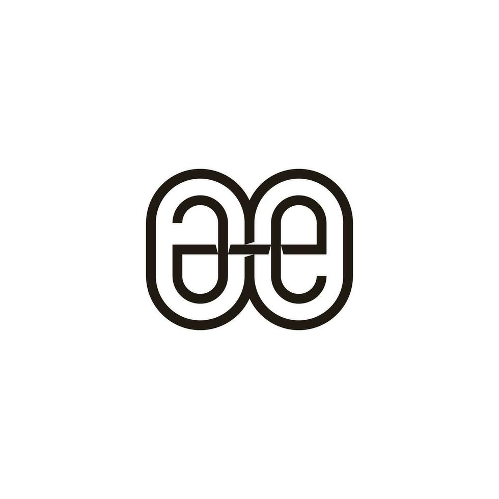 letter ae circles geometric link line logo vector