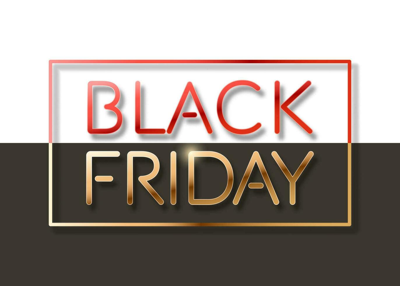 Minimalistic vector Black Friday sale banner. Red gold with black template for modern advertising promotion.
