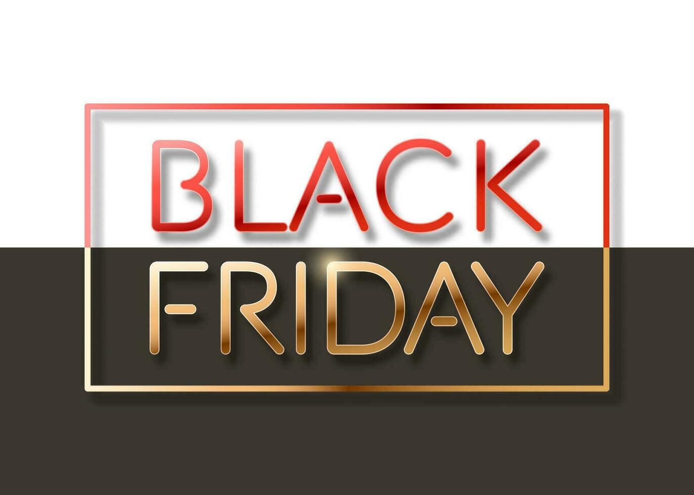 Minimalistic vector Black Friday sale banner. Red gold with black template for modern advertising promotion.