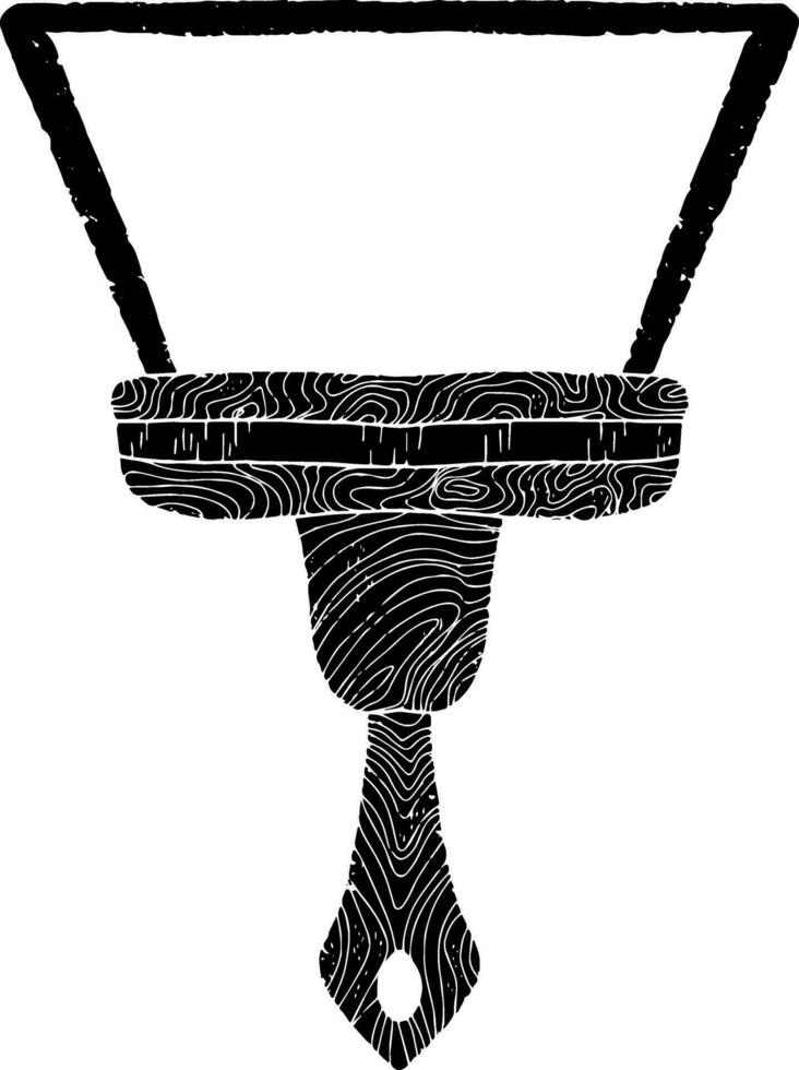 a black and white drawing of a paintbrush vector