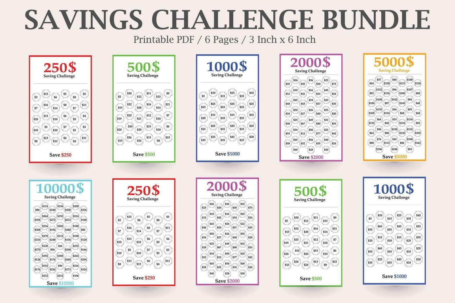 Money Saving Planner,Financial Challenge Tracker,A6 Budget Tracker,Savings Challenge Bundle,Savings Tracker Journal,A6 Cash Binder vector