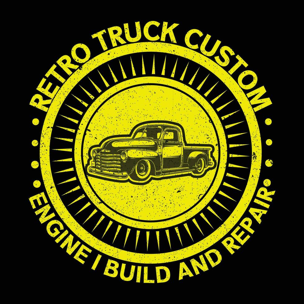 retro truck custom engine i build and repair T-Shirt vector