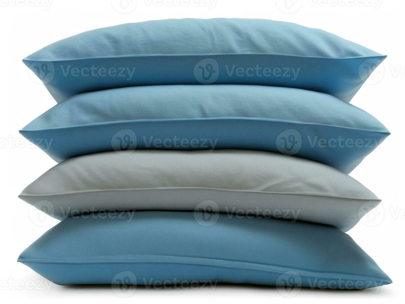 set of different pillows on white background photo