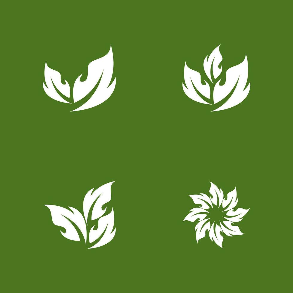 Green Leaf Nature Plant Conceptual Symbol Vector Illustration