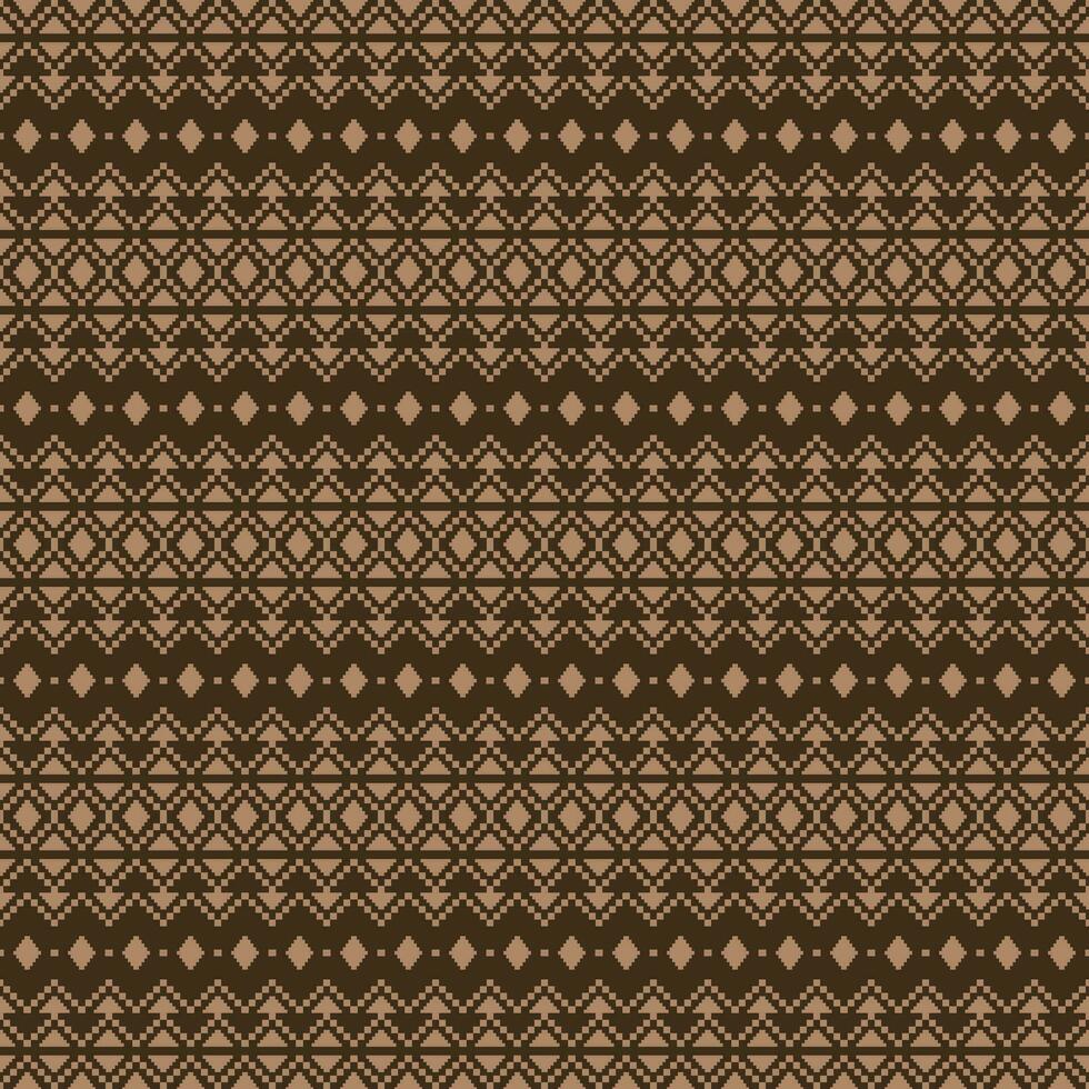 Seamless ethnic stripe pattern. Vintage style of oriental tribal with pixel motif. Geometric abstract. Design for textile, fabric, clothing, curtain, rug, ornament, wrapping. vector