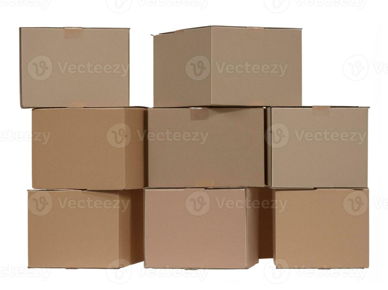 cardboard boxes on white background photo