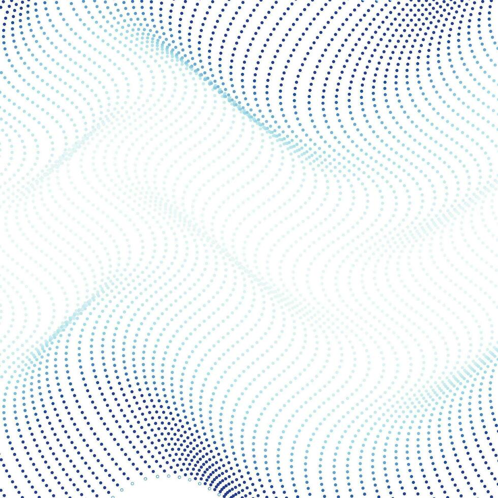 Flowing dots particles wave Halftone Pattern vector
