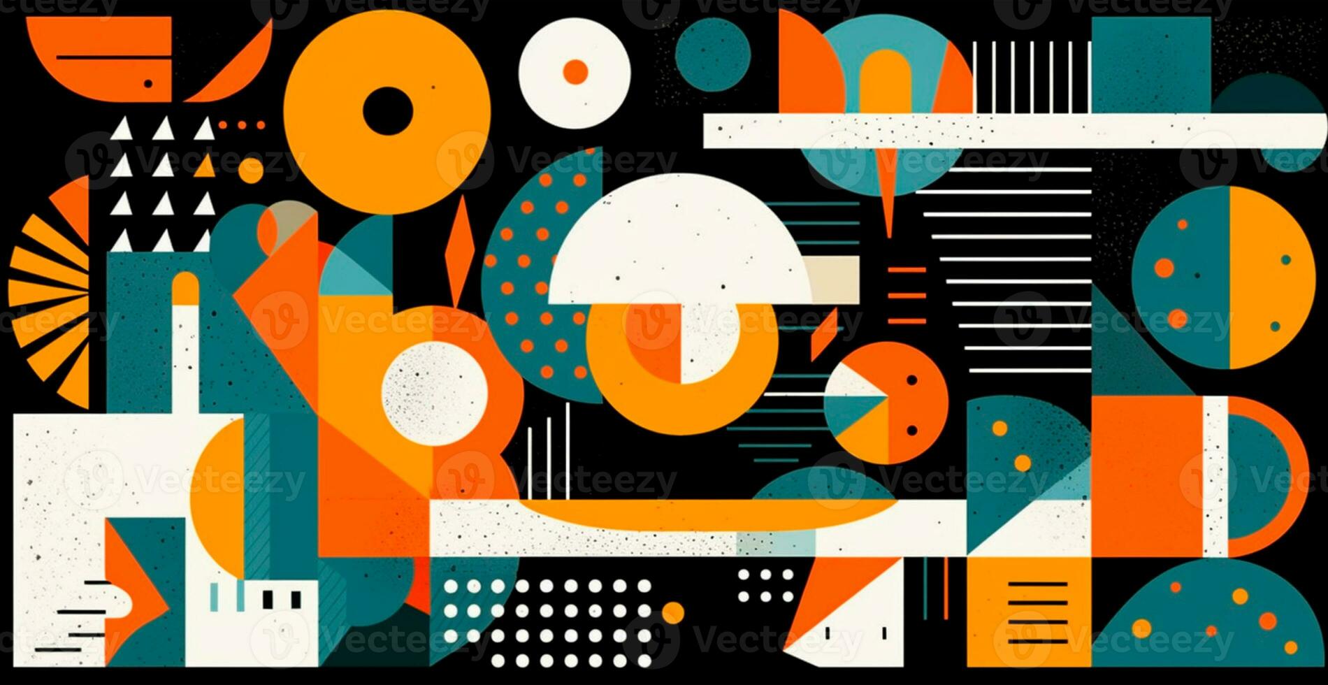 Abstract geometric triangle square round shape technology multicolored background photo