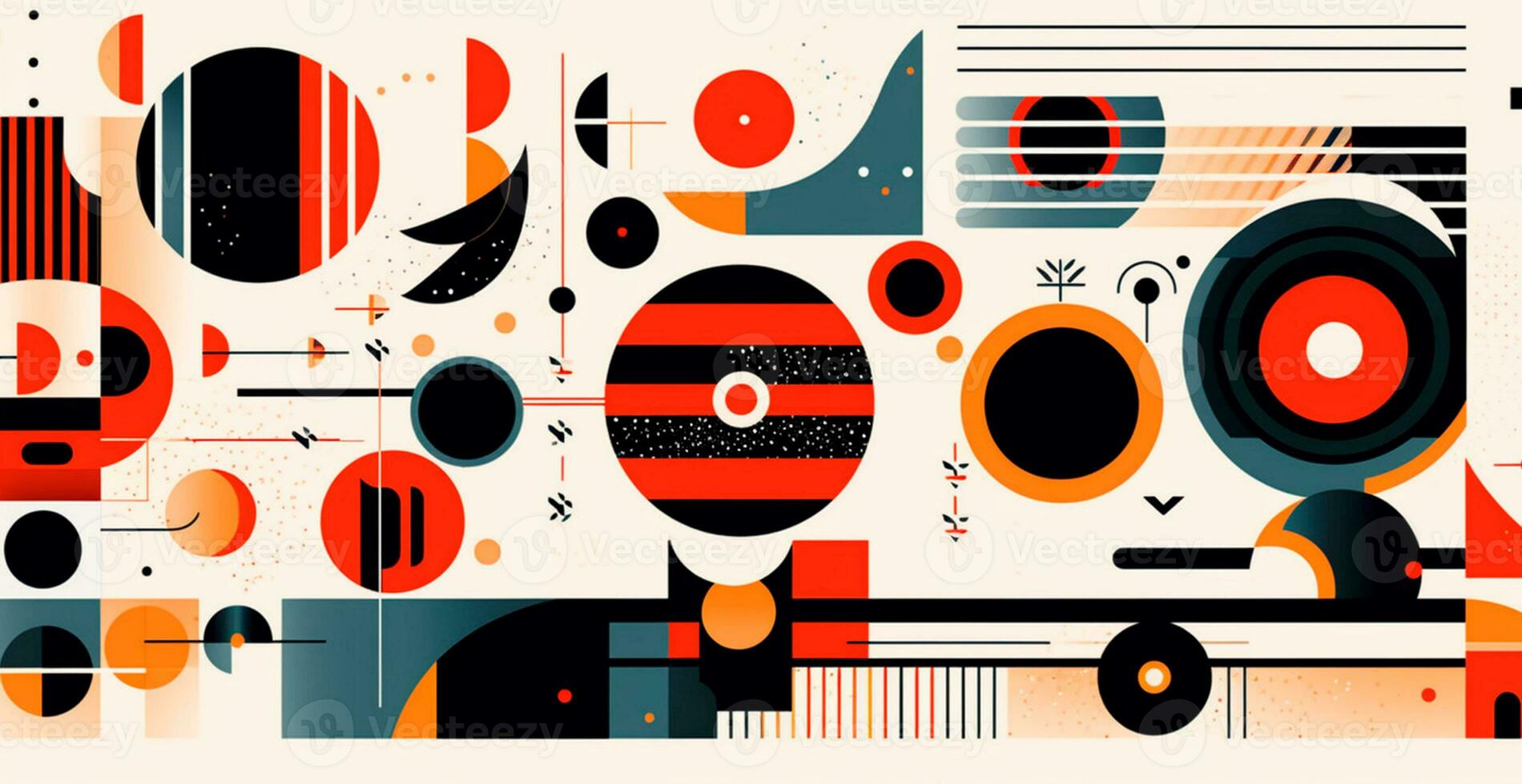 Abstract geometric triangle square round shape technology multicolored background photo