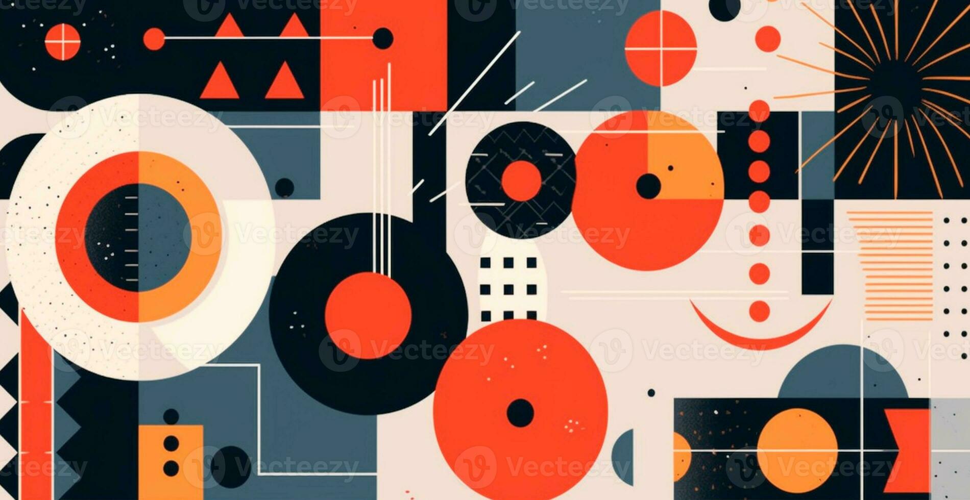 Abstract geometric triangle square round shape technology multicolored background photo