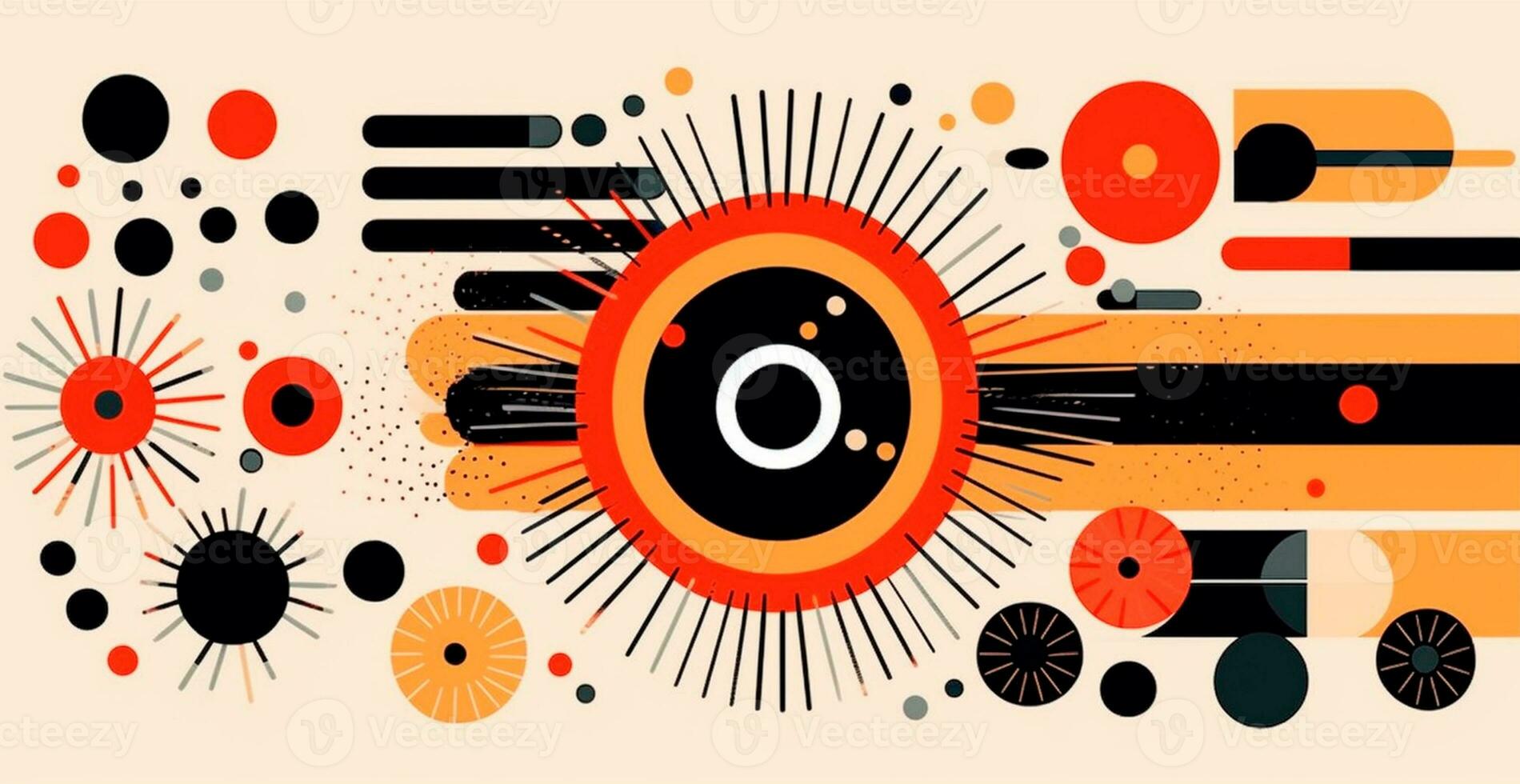 Abstract geometric triangle square round shape technology multicolored background photo