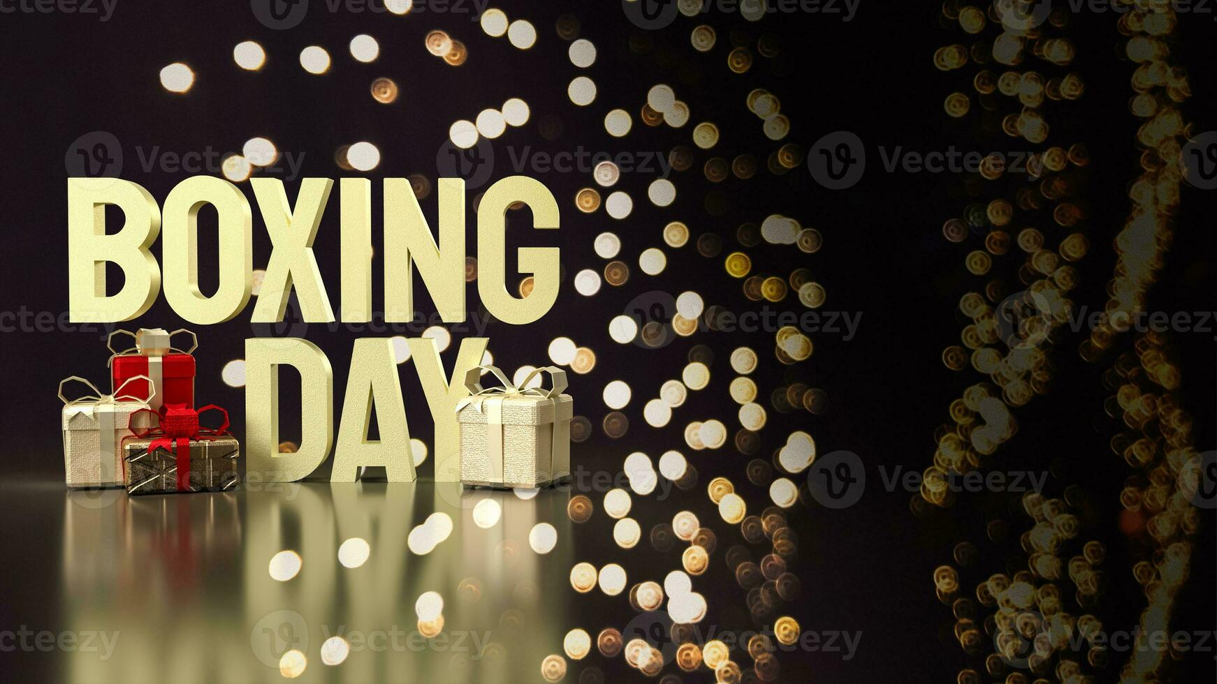 The Gift box and Boxing Day word for Marketing concept 3d rendering photo