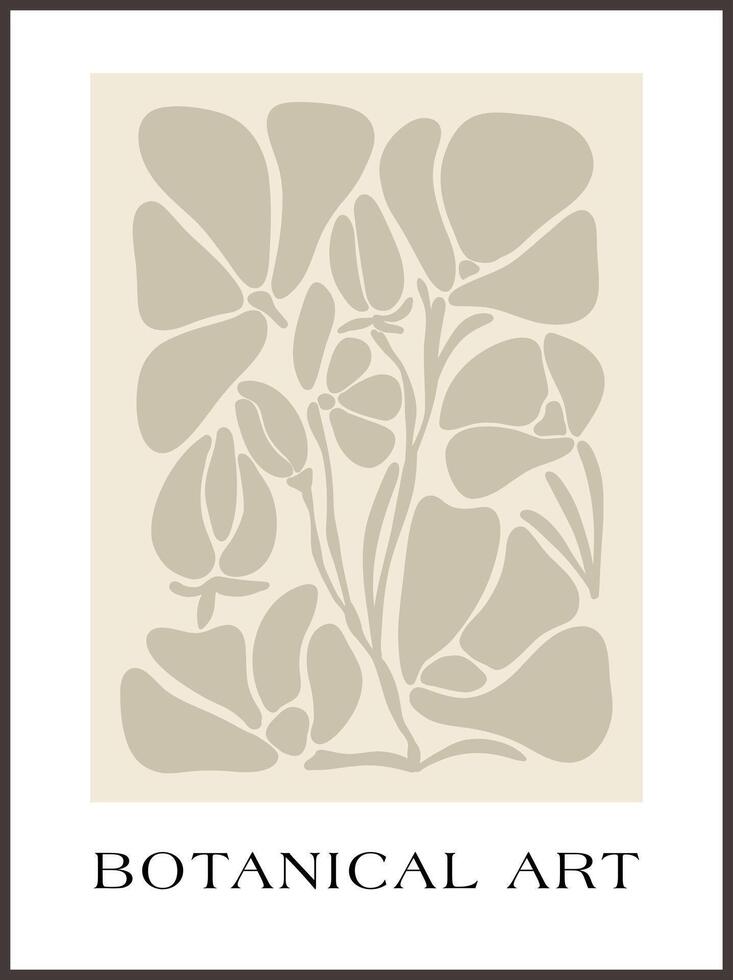 flor mercado póster, impresión colocar. de moda resumen botánico pared letras con floral diseño en tierra tono colores. moderno ingenuo maravilloso miedoso interior decoraciones, pinturas vector Arte ilustración.