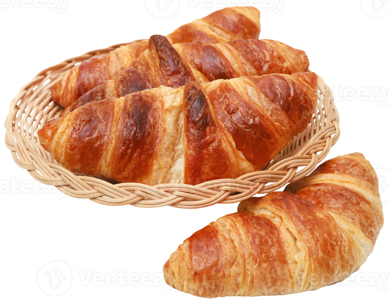 Nahansicht von lecker Croissant png