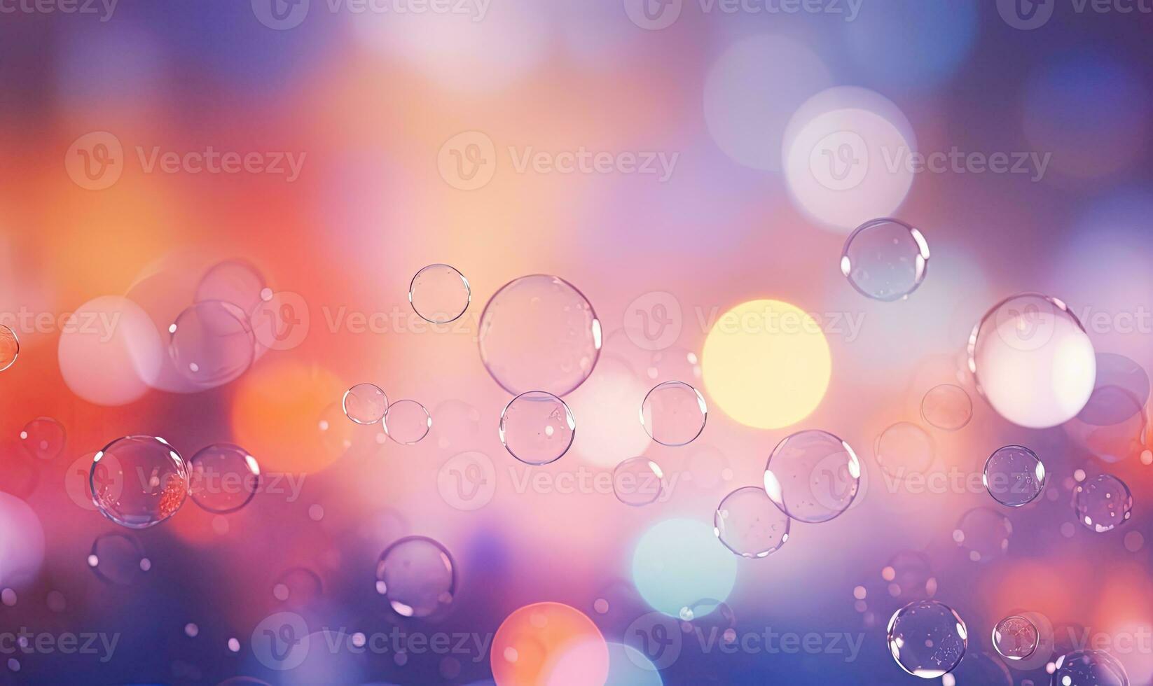 Vibrant composition of floating water droplets. Created by AI photo