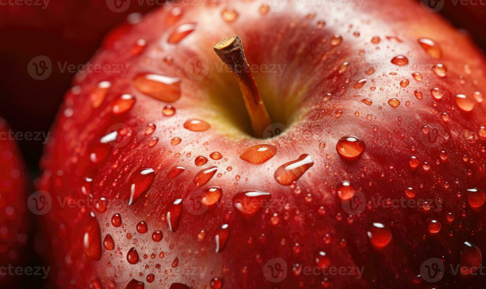 Macro view of vibrant red apples. Created by AI tools photo