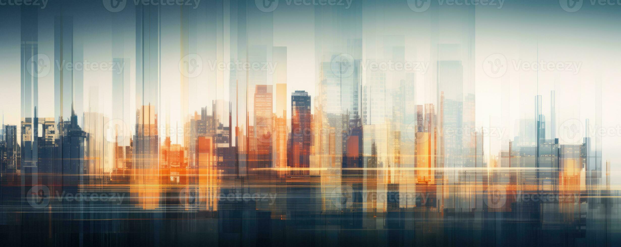 Blurred cityscape with high-rise buildings under construction. AI Generative photo
