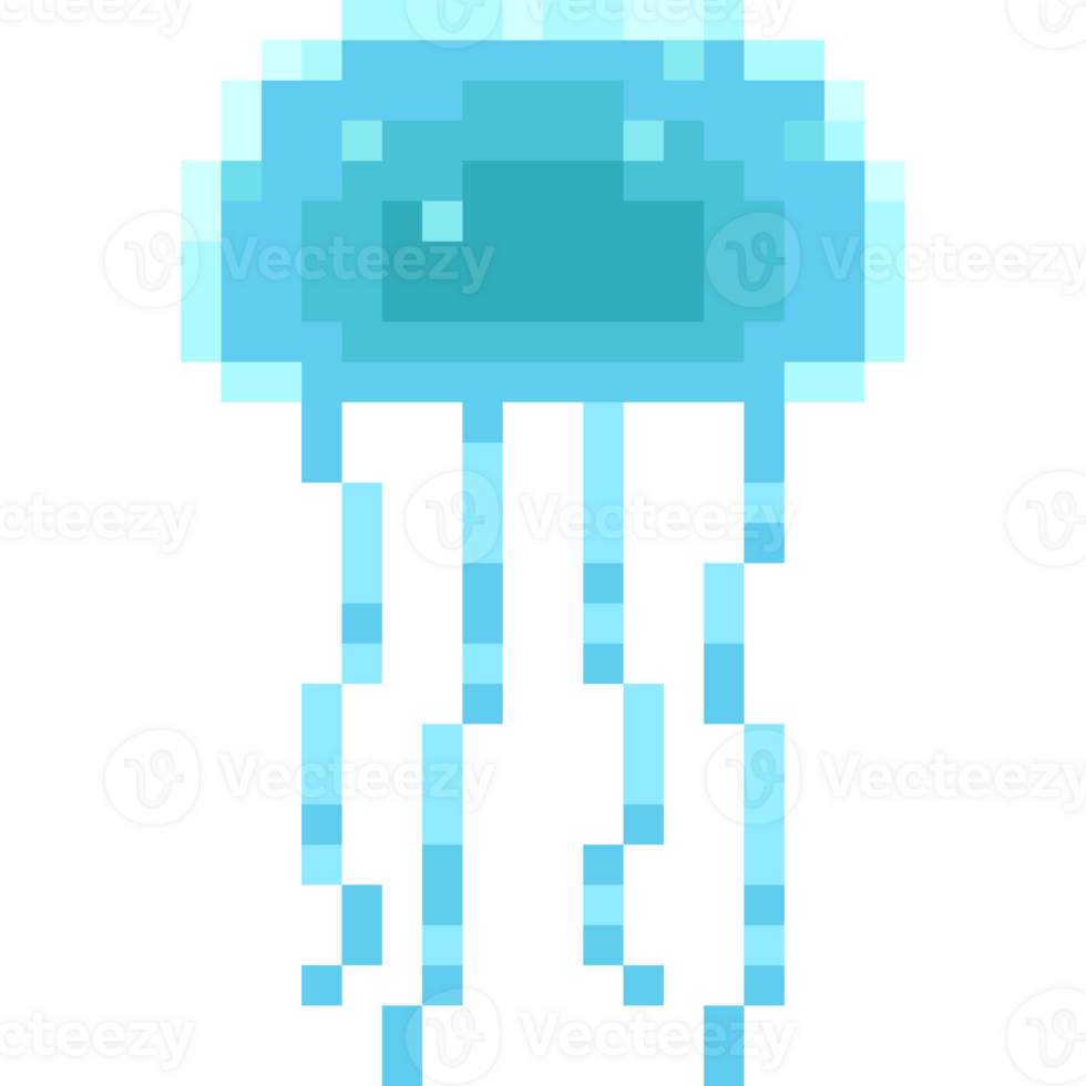 Pixel art deep sea jellyfish png