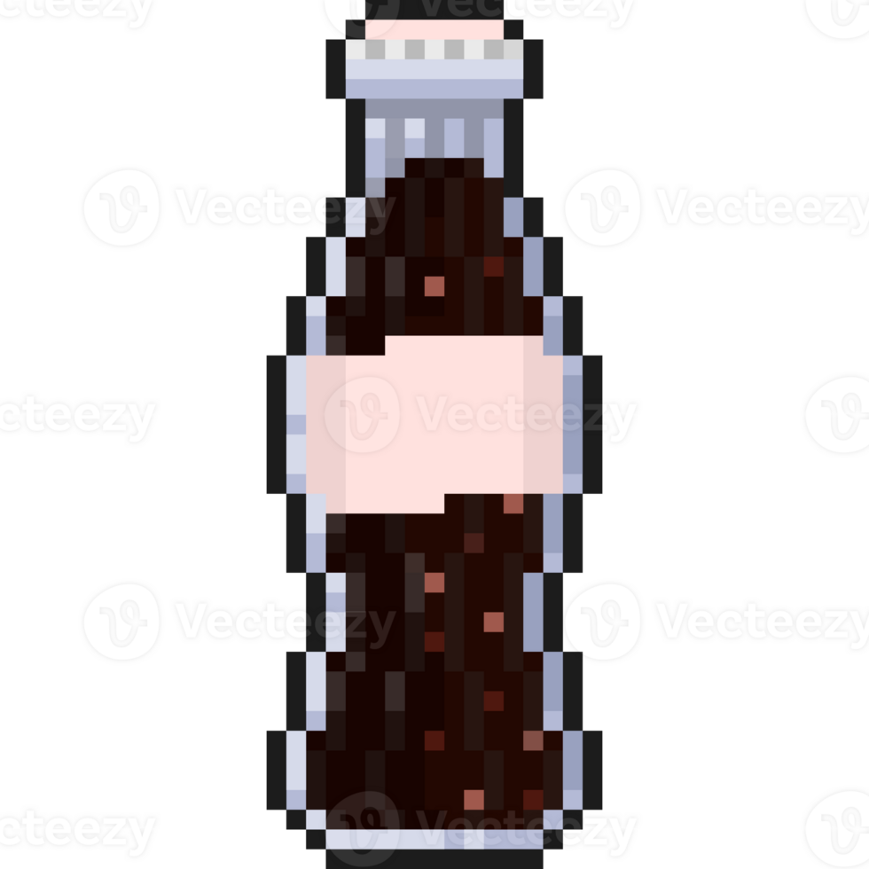 Pixel art cartoon cola bottle png
