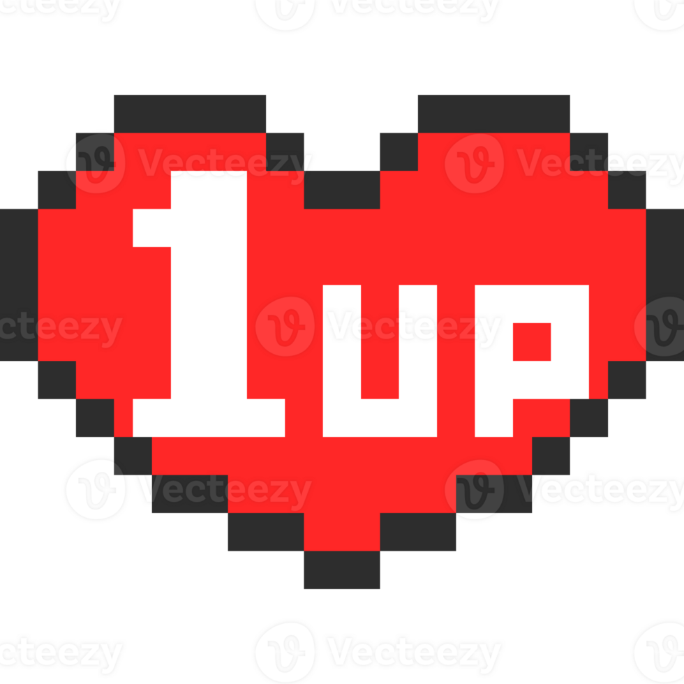 Pixel art 1 up heart icon png