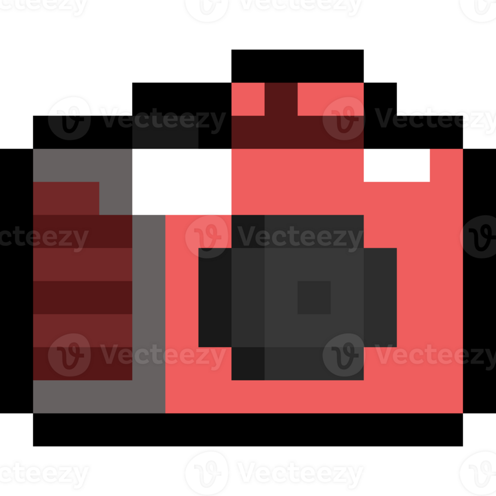 Pixel art cartoon camera icon png