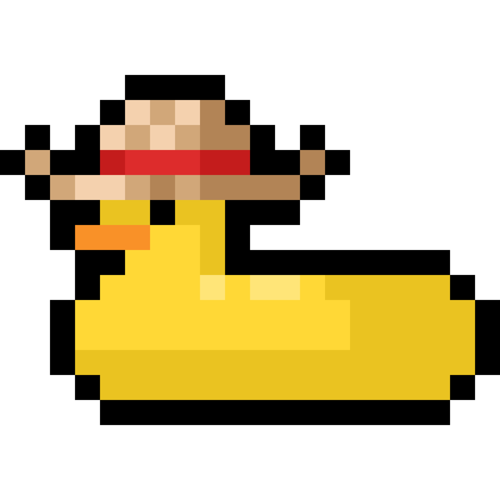 Pixel art cartoon rubber duck with straw hat icon 31098158 PNG
