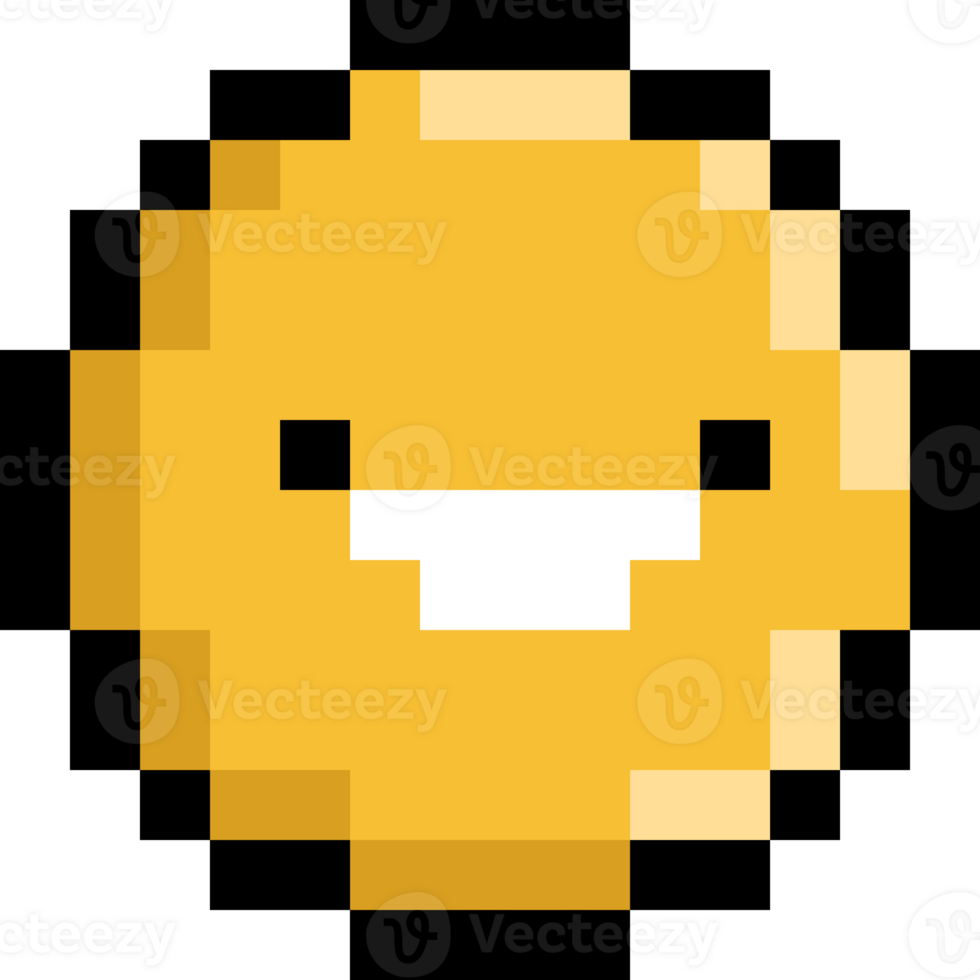 Pixel art cartoon sun character png