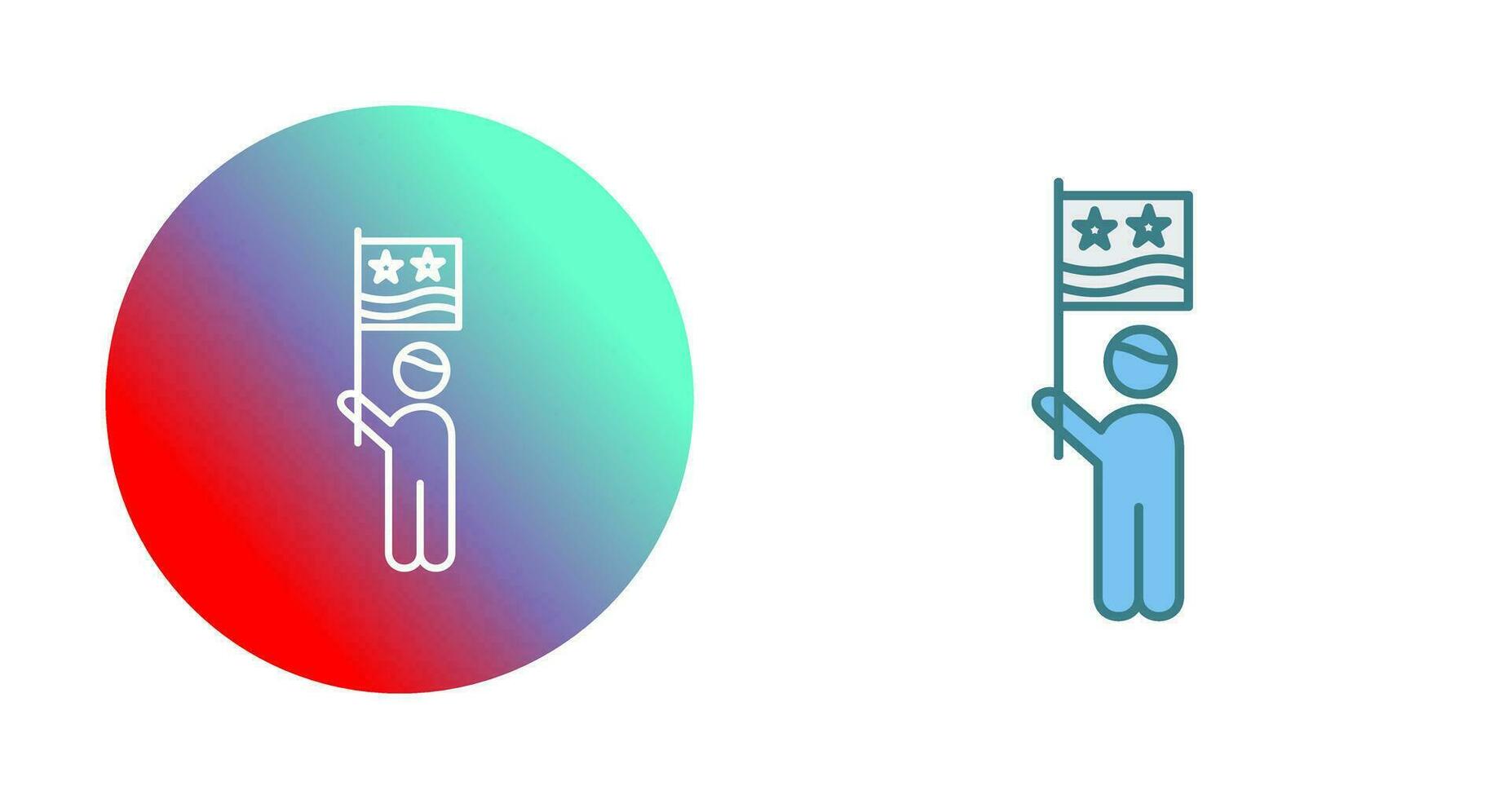 Raising Flag Vector Icon