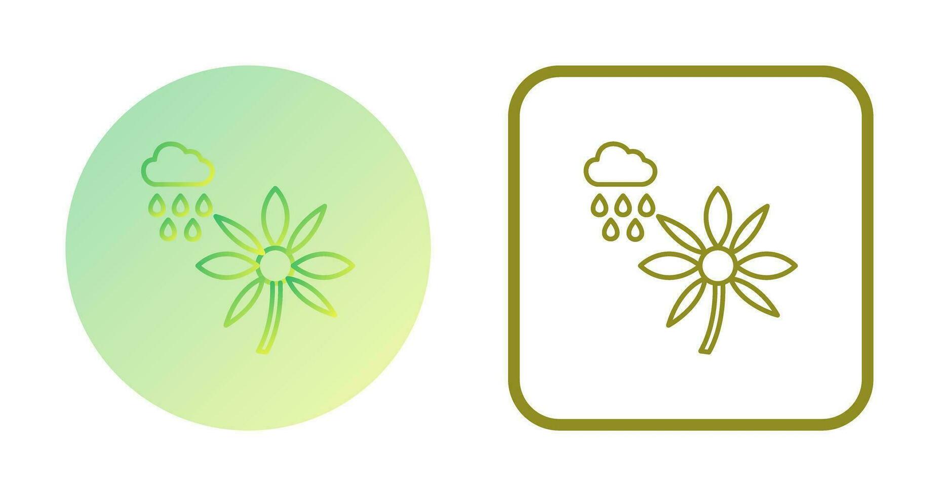 Flower with rain Vector Icon
