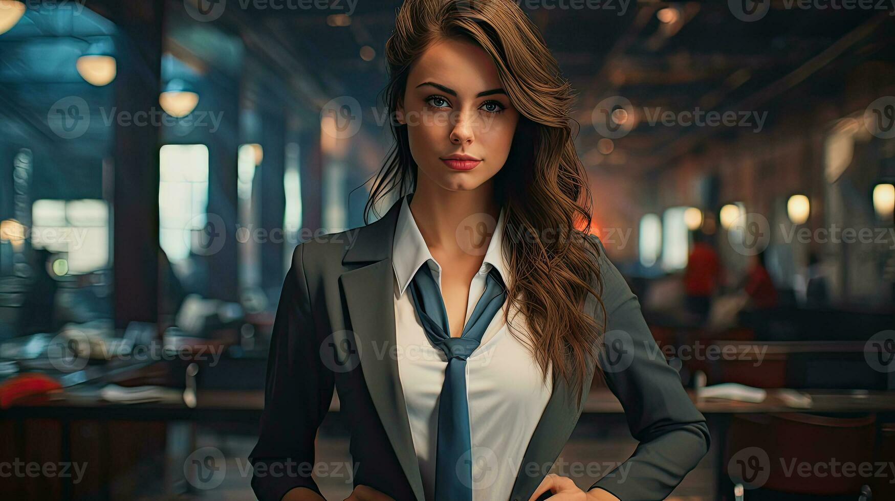 ai generativo, hermoso mujer de negocios foto