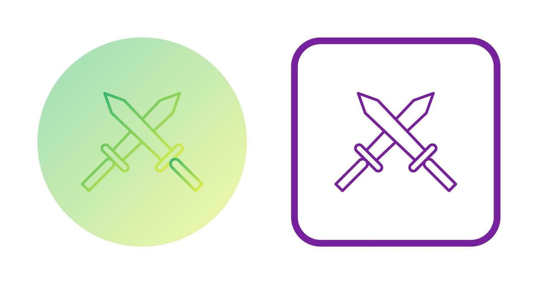 Unique Two Swords Vector Icon