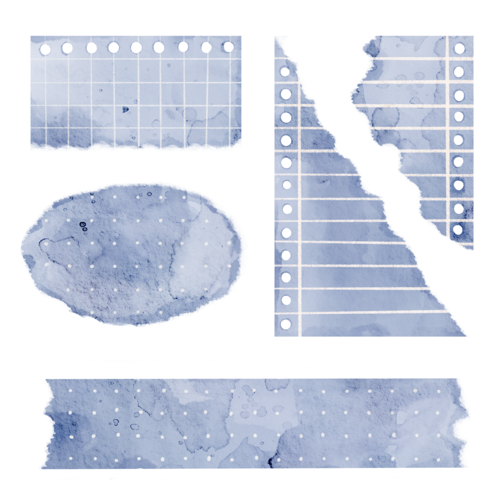 Blau Schrott Papier. zerrissen Notizbuch Seiten. png