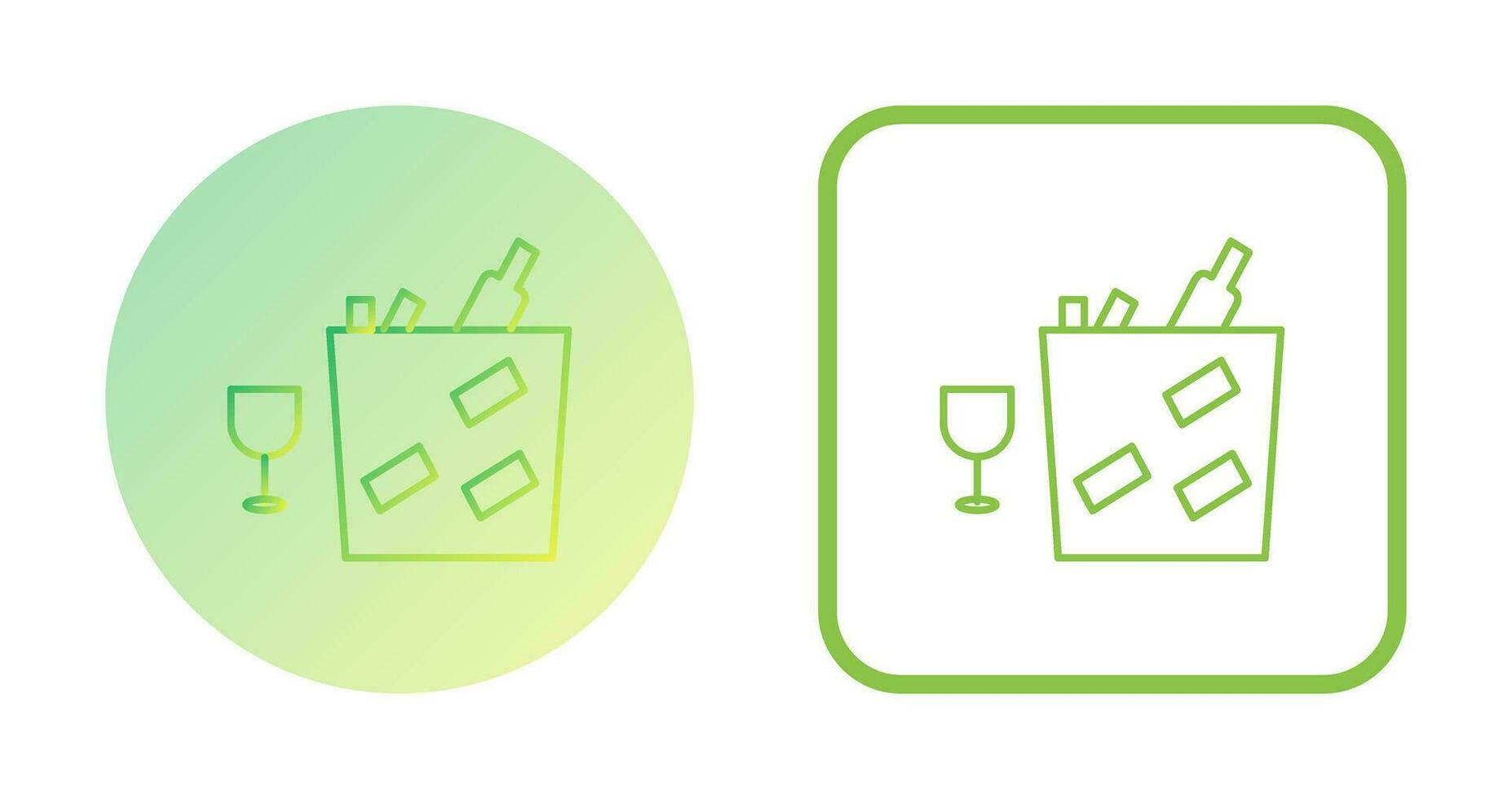 Unique Wine Bottle in Ice Vector Icon