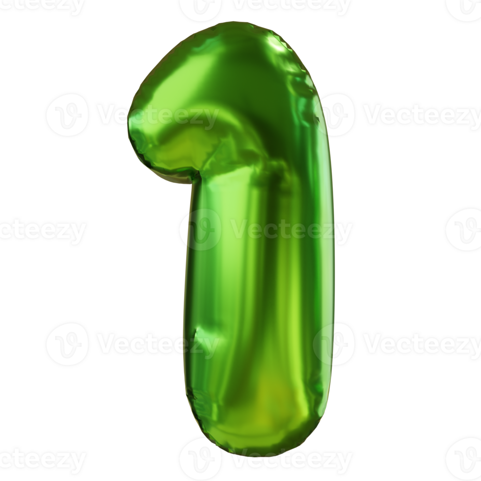 Number 1 -shaped balloons PNG
