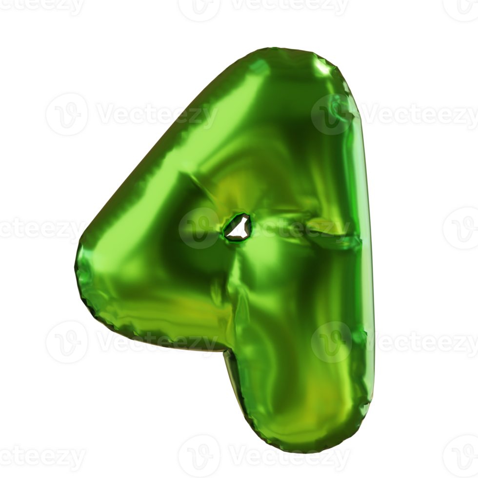 Number 4 -shaped balloons PNG