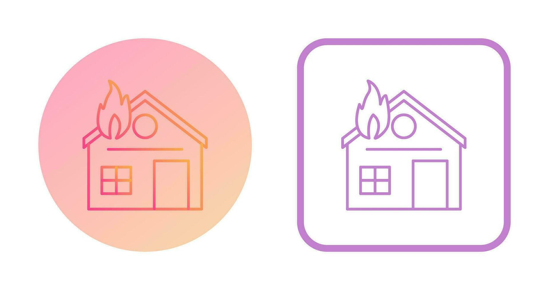 Unique House on Fire Vector Icon