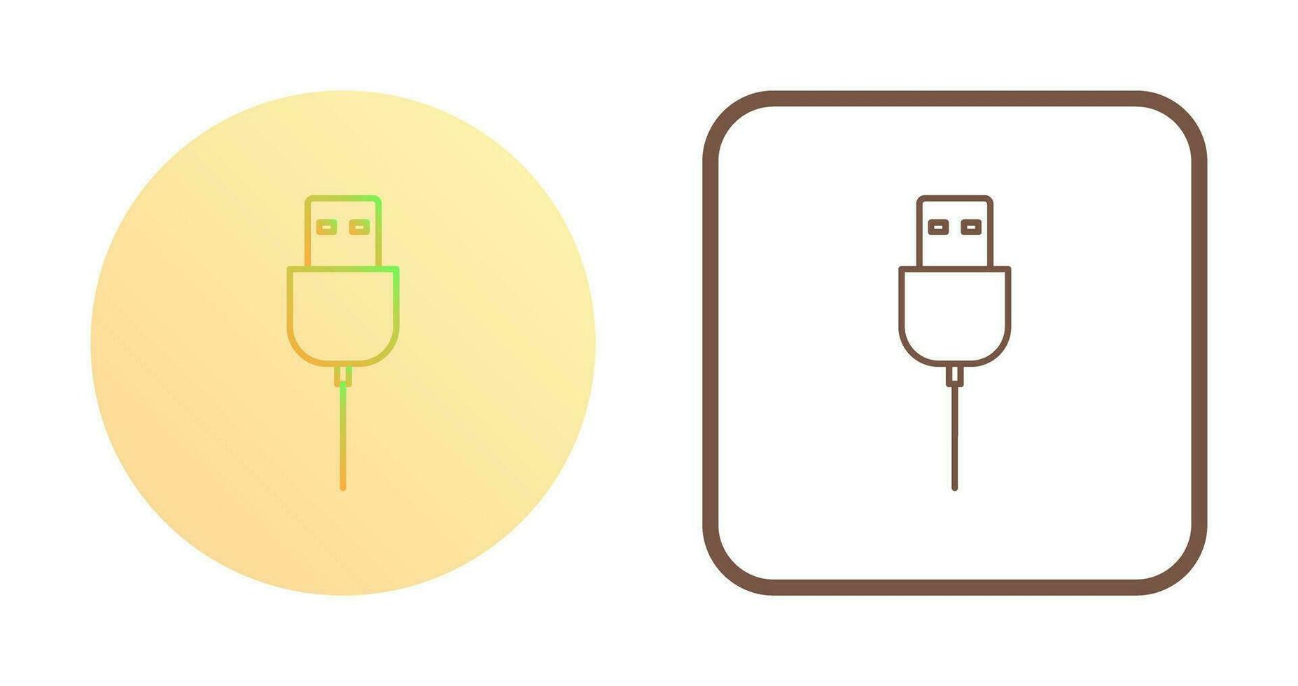 icono de vector de cable usb único