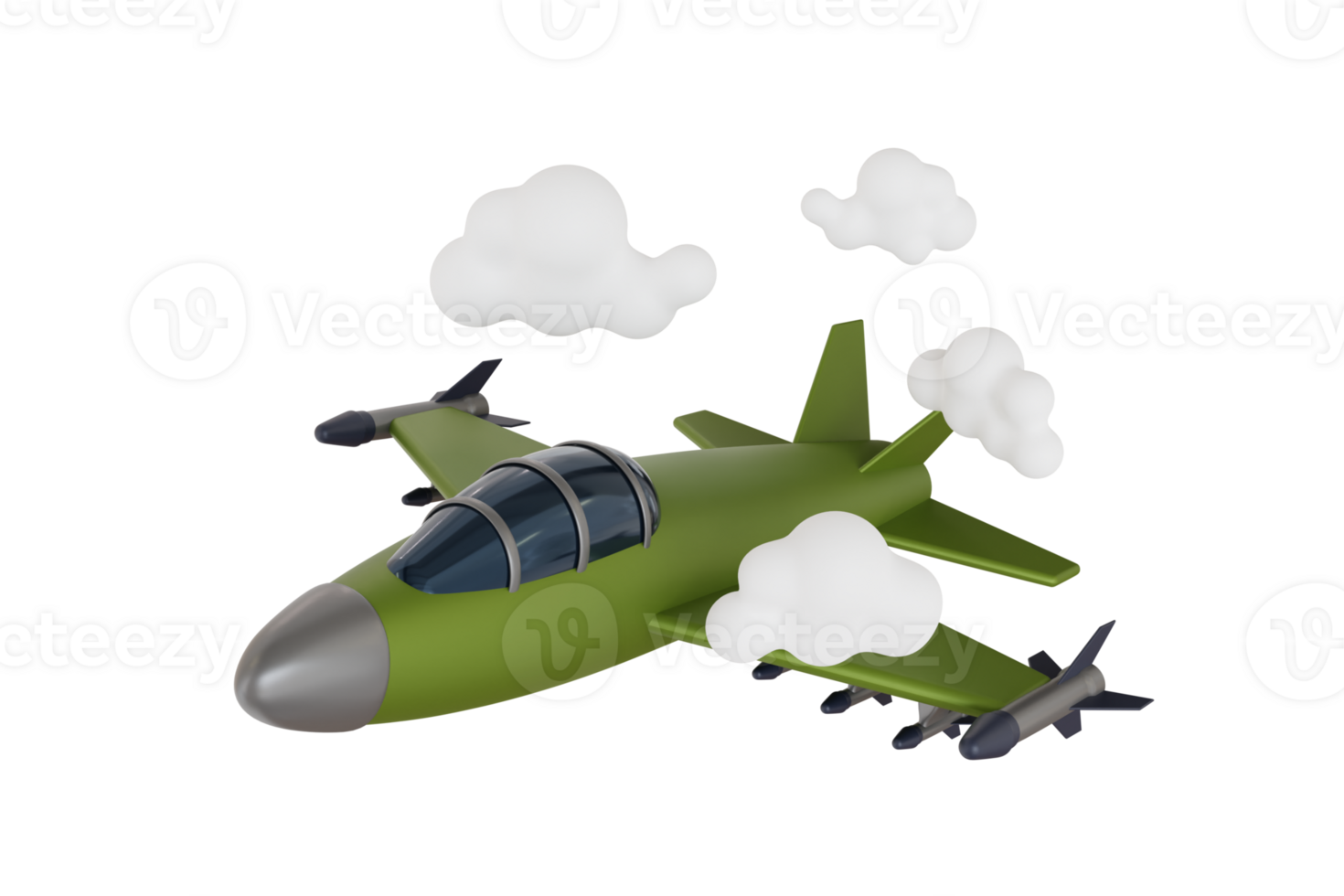 Jet fighter 3d illustration. Military aircraft png