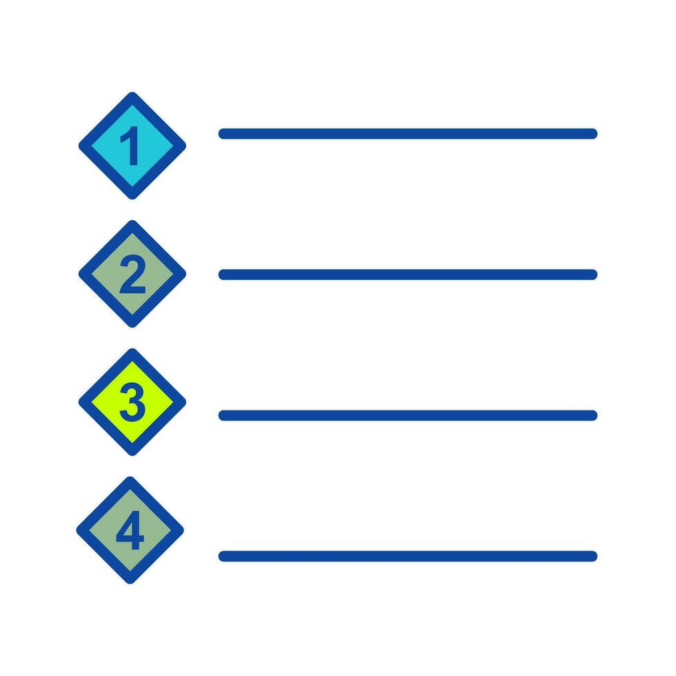 Unique Numbered list Vector Icon